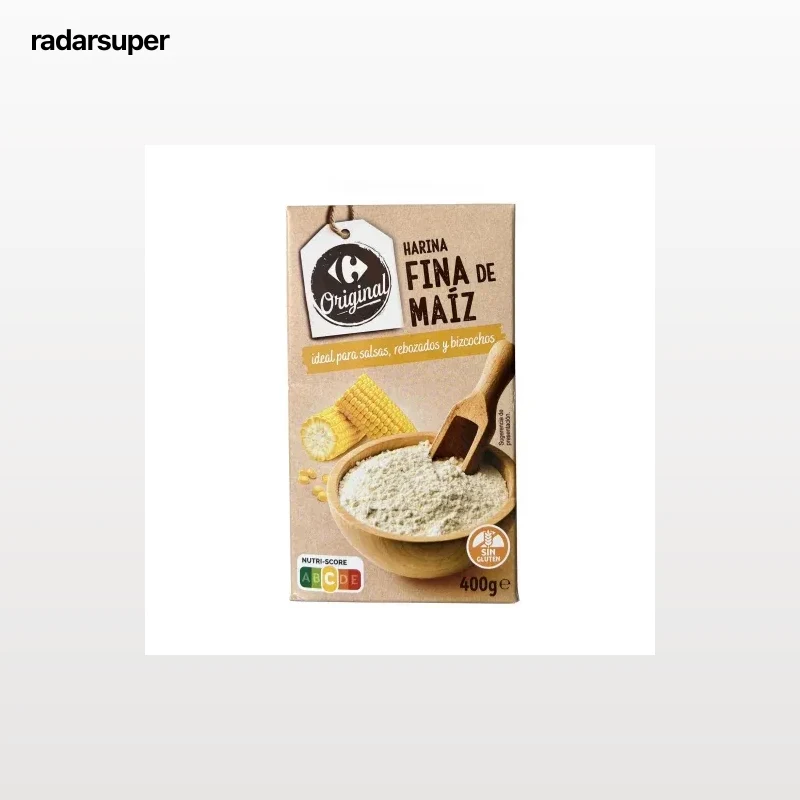 Harina de maiz fina Original Carrefour sin gluten 400 g.
