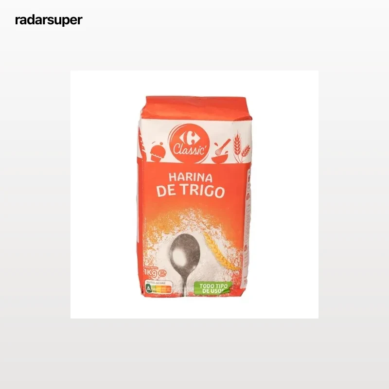 Harina de trigo Classic Carrefour 1 kg.