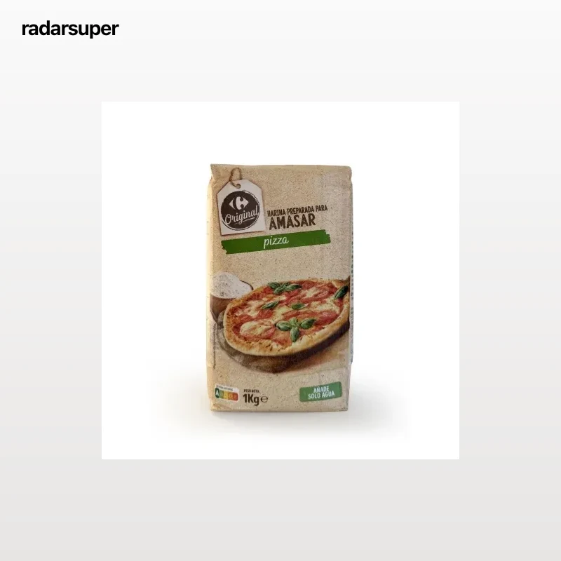 Harina preparaada para amasar pizza Carrefour Original 1 kg.