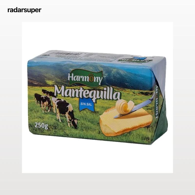 HARMONY Pastilla de mantequilla sin sal 250 g.