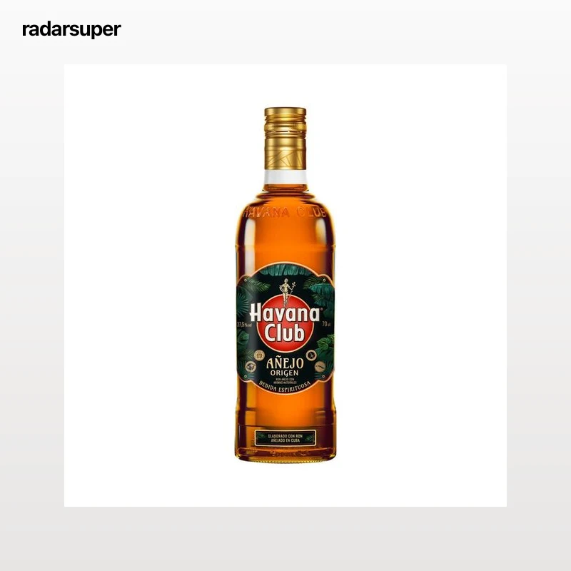 HAVANA CLUB Origen Ron dorado añejo elaborado en Cuba botella 70 cl.