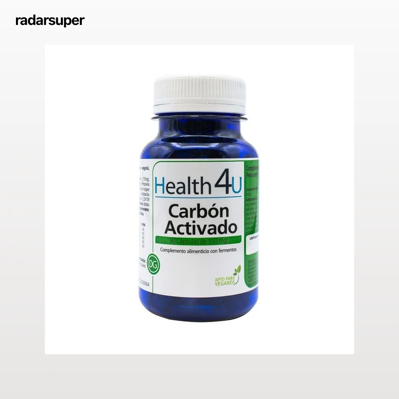HEALTH 4 U Carbón Activado 90 capsulas 550 mg.