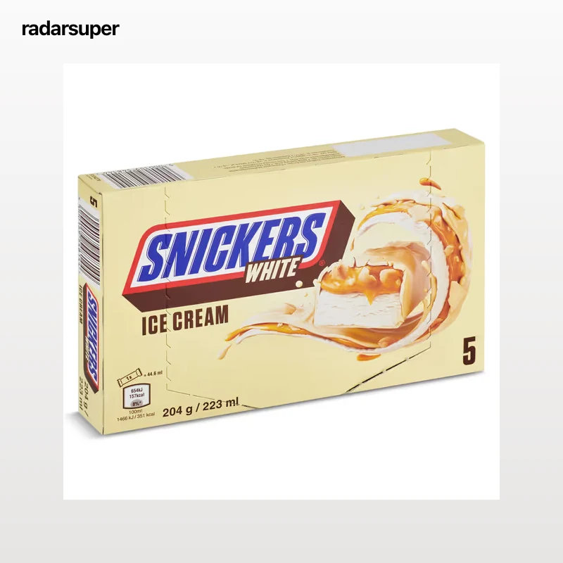 Helado barrita chocolate blanco Snickers 5 x 40,8 g