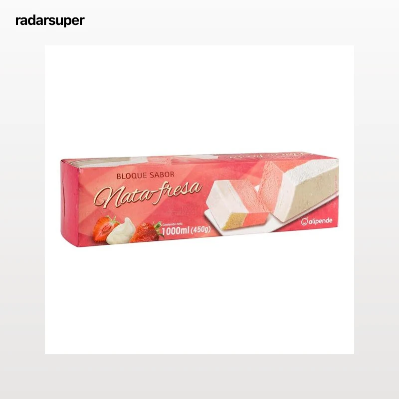 Helado bloque Alipende nata y fresa 1l