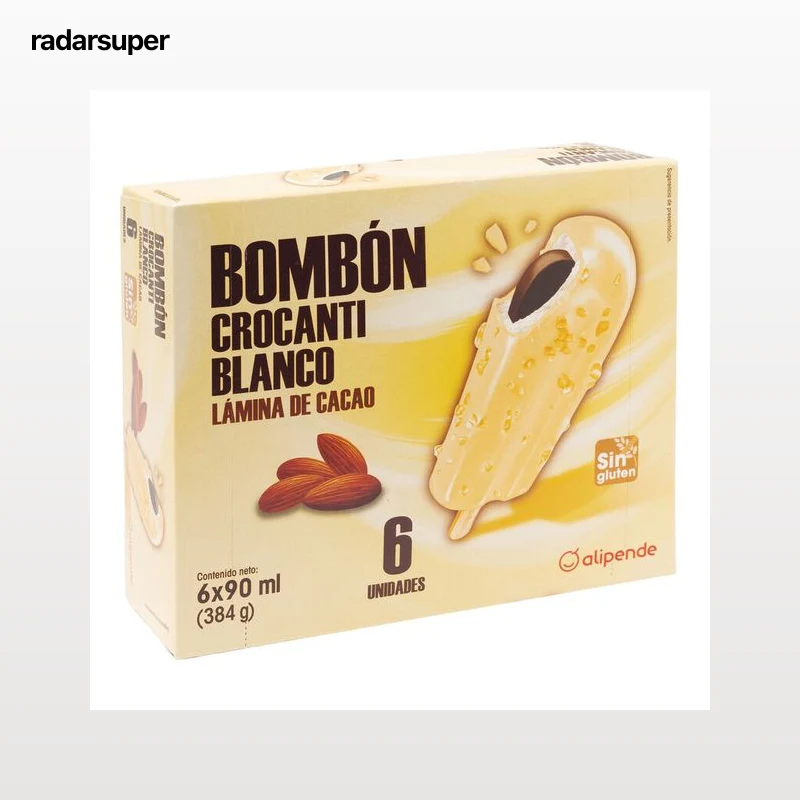 Helado bombón Alipende 6 uds crocanti-blanco