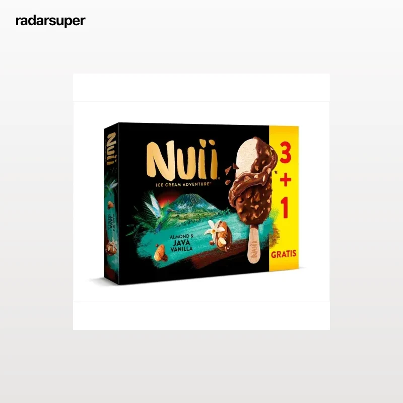 Helado Bombón almendrado con vainilla de Java Nuii sin gluten 4 ud.