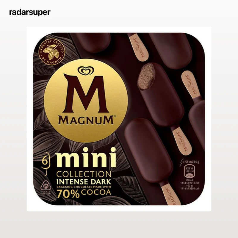 Helado bombón Magnum mini 6 uds intense dark 70%