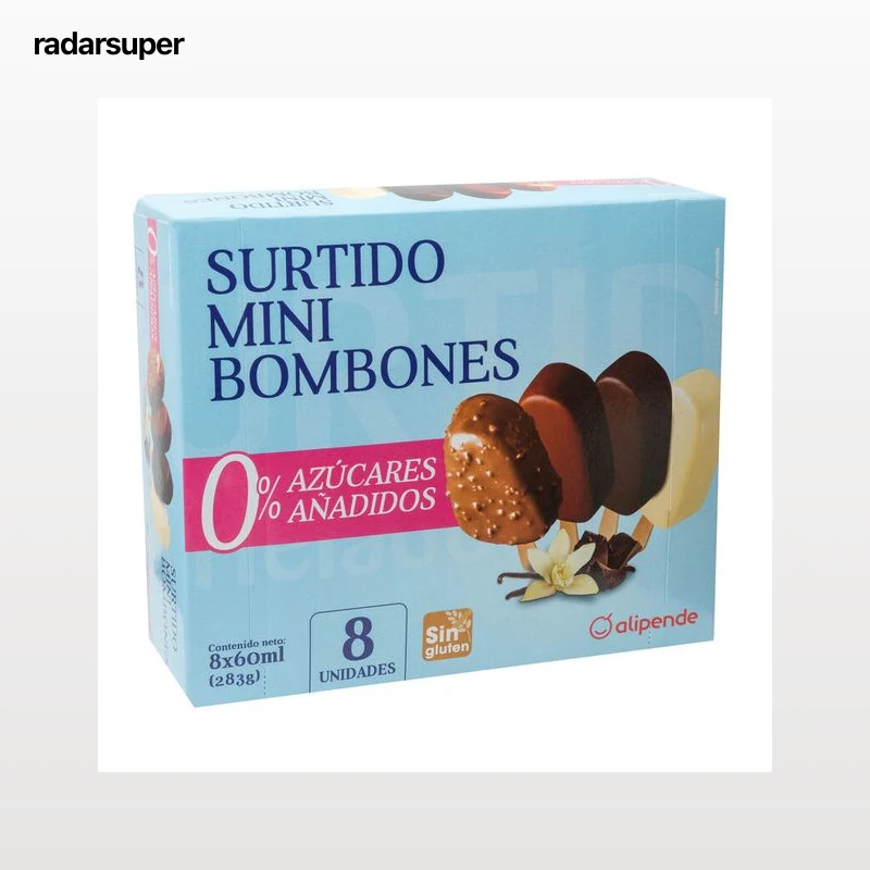 Helado bombón mini sin azúcares añadidos Alipende 8 uds