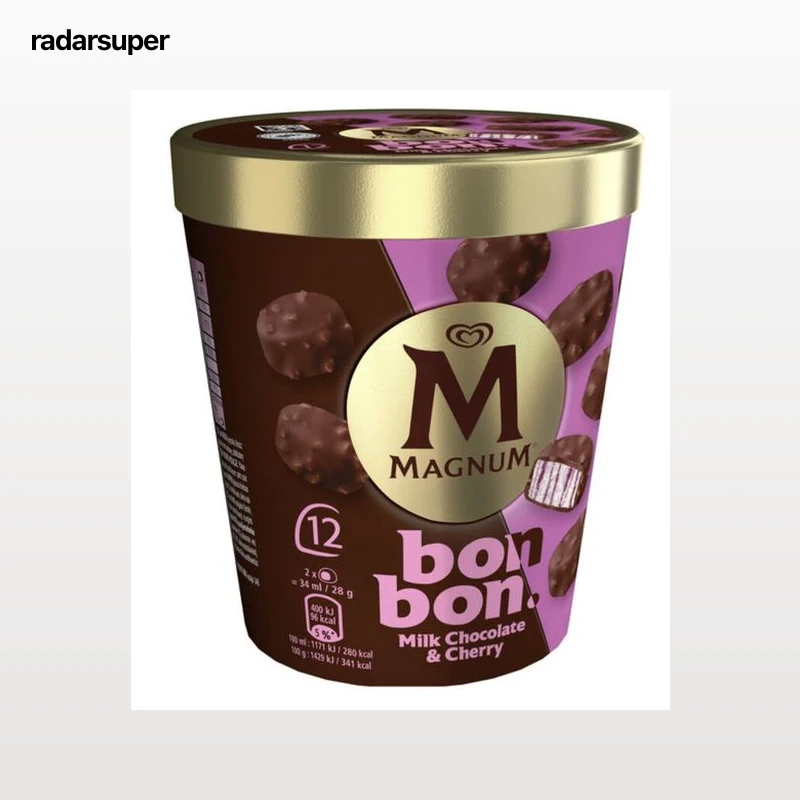 Helado bonbon magnum con chocolate con leche y cereza Magnum 12 unidades