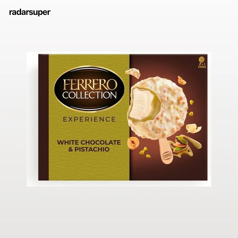 Helado collection ferrero con chocolate blanco y pistacho Ferrero 3 uds