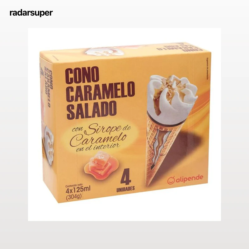 Helado cono Alipende 4 uds caramelo salado