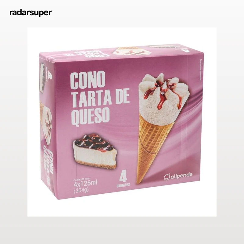 Helado cono Alipende tarta queso 4 uds