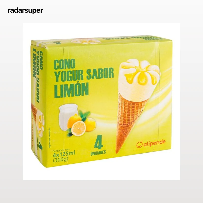 Helado cono Alipende yogurt de limón 4 uds