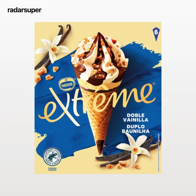 Helado Cono EXTRÊME doble vainilla 6x120ml