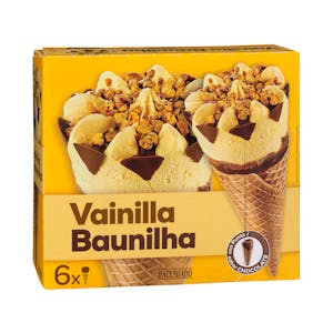 Helado cucurucho sabor vainilla
