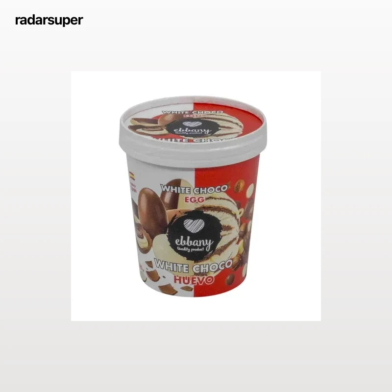 Helado de chocolate blanco con salsa de cacao y avellanas Ebbany Quality Product 320 g.