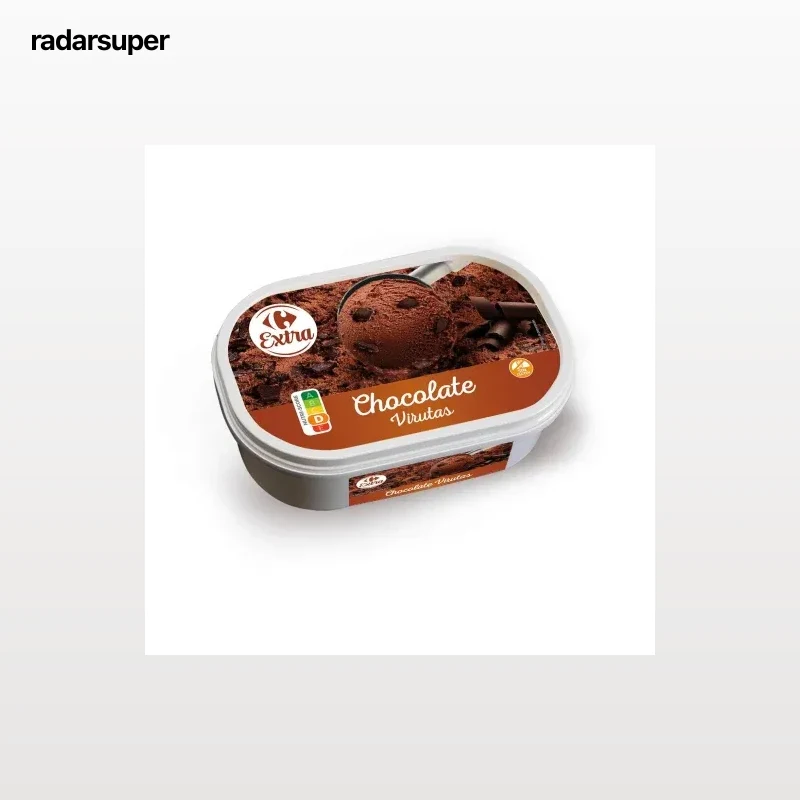 Helado de chocolate con virutas Carrefour Extra sin gluten 470 g.