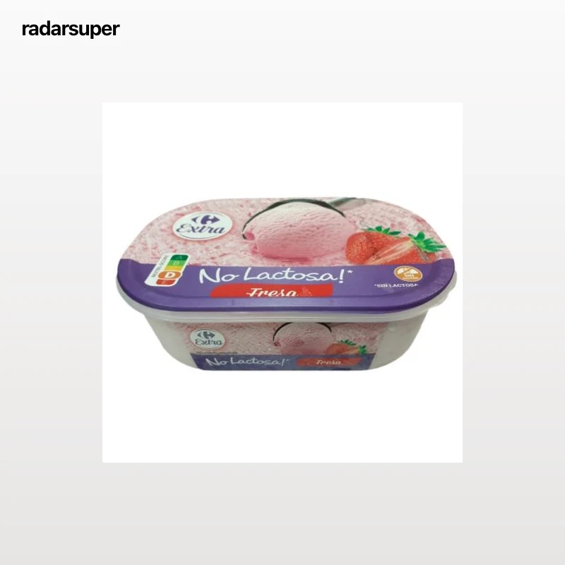 Helado de fresa Carrefour Extra sin gluten sin lactosa 480 g.