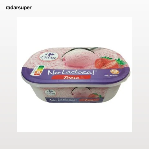 Helado de fresa Carrefour Extra sin gluten sin lactosa 480 g.