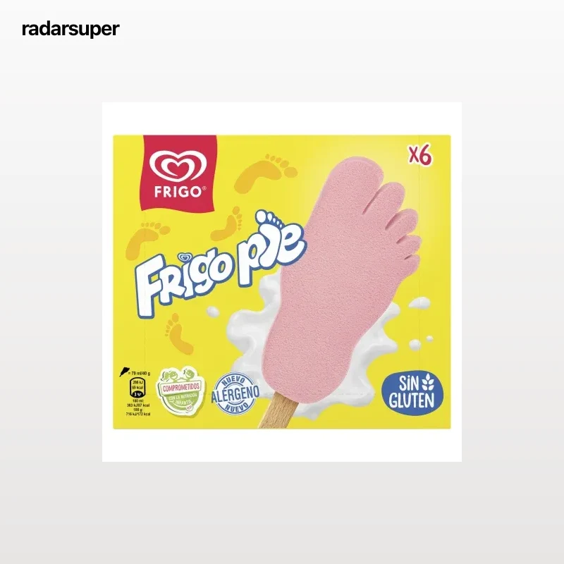 Helado de fresa Frigo Pie Heartbrand sin gluten 6 ud.