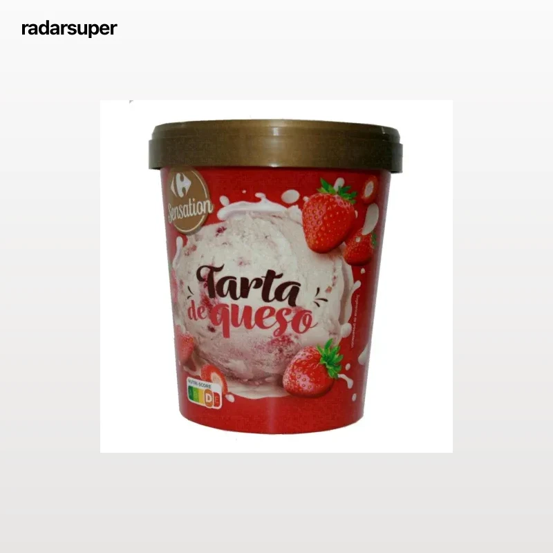 Helado de tarta de queso con fresa Carrefour Sensation 300 g.