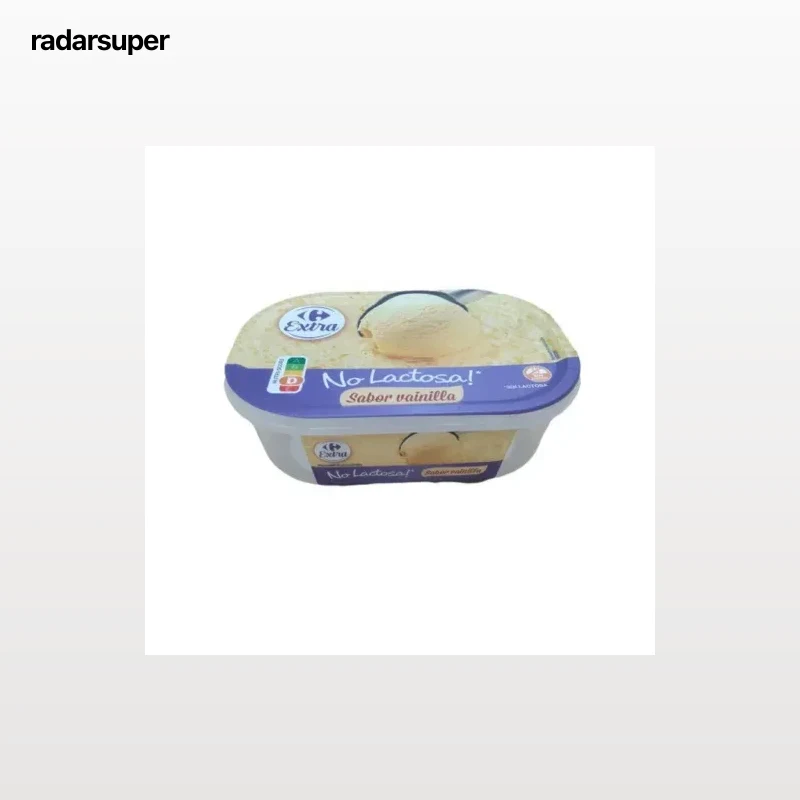 Helado de vainilla Carrefour Extra sin gluten sin lactosa 480 g.