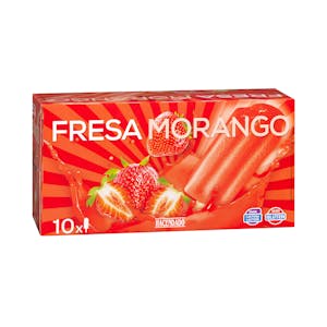 Helado hielo sorbete con fresa