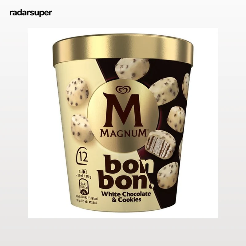 Helado Magnum Bonbon 12u White Choco-cookie