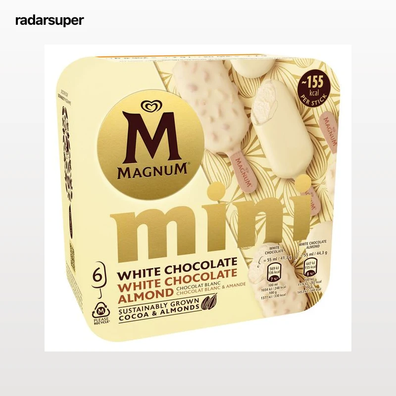 Helado Magnum mini chocolate blanco 6 uds