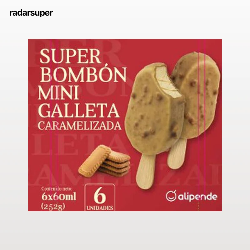 Helado mini bombón galleta Lotus Alipende 6 unid
