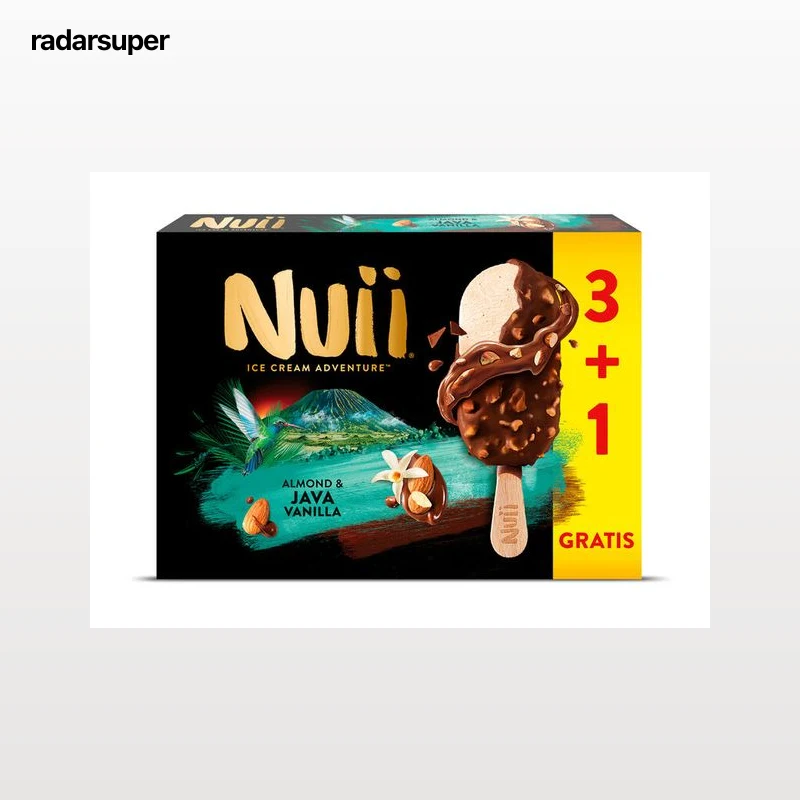 Helado Nuii almendrado con vainilla 3 + 1 uds