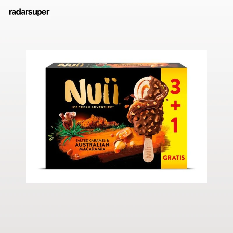 Helado Nuii caramelo y nueces 3 + 1 uds