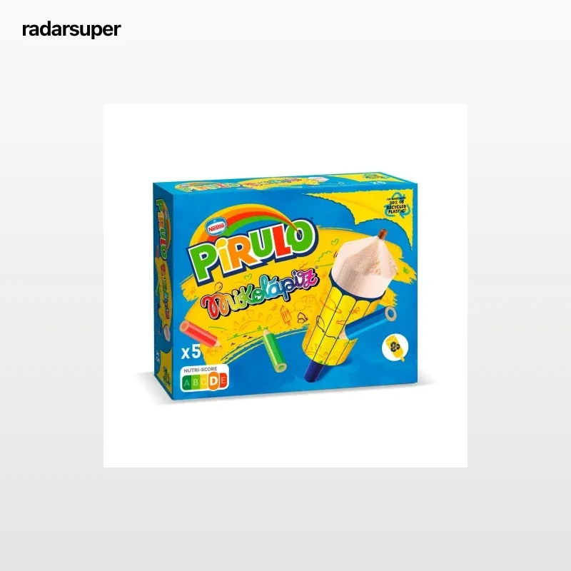 Helado sabor a vainilla con relleno al cacao Pirulo Mikolápiz sin gluten 5 ud.