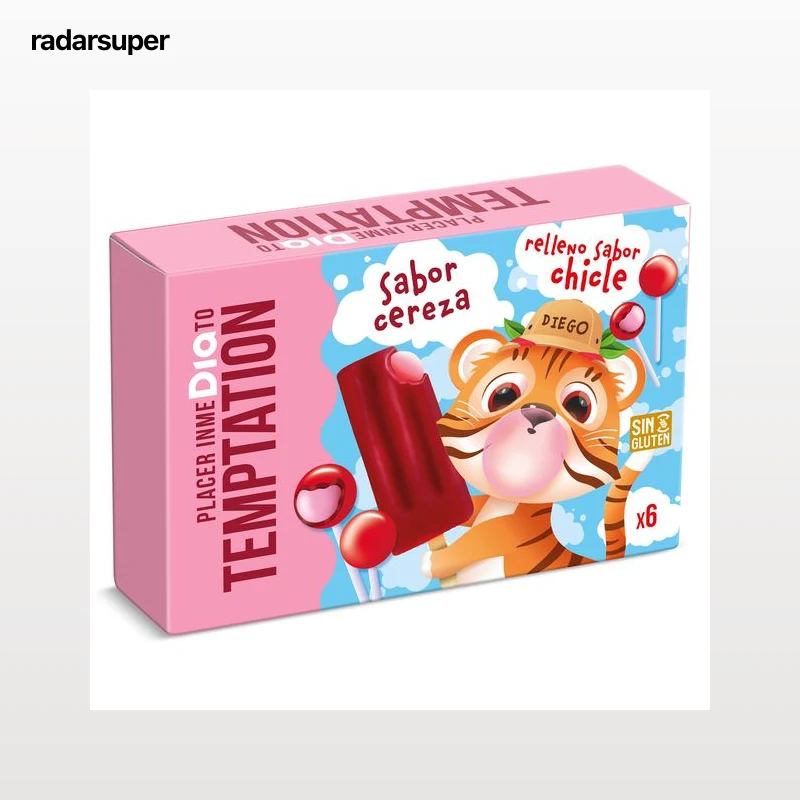 Helado sabor chicle y cereza Dia Temptation 6 x 50 g
