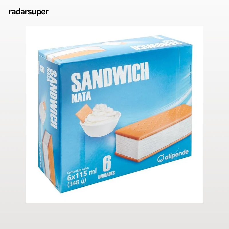 Helado sandwich Alipende 6 uds nata