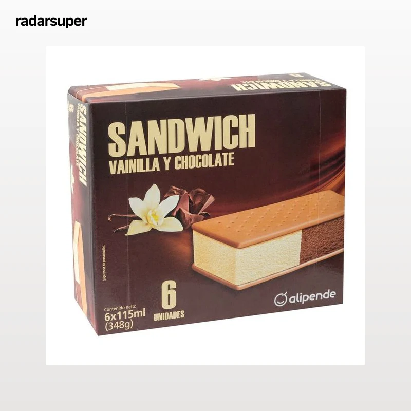 Helado sandwich Alipende 690ml 6 uds vainila choco