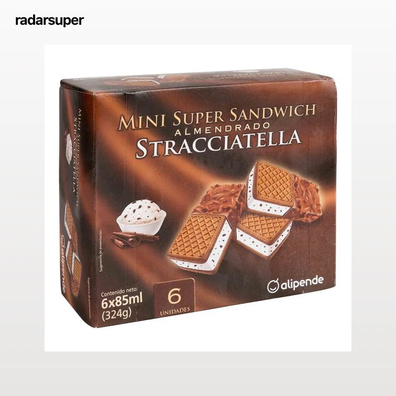 HELADO SANDWICH MINI ALIPENDE ALMENDRA-STRACCIATELLA 6U