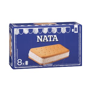 Helado sándwich sabor nata