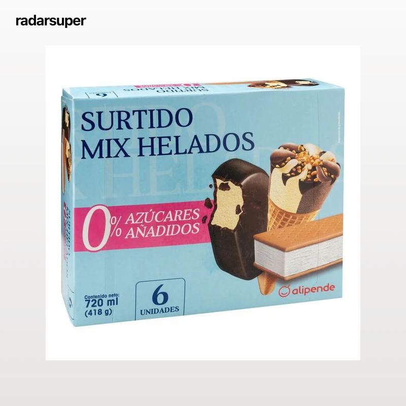Helado sin azúcar Alipende 6 uds surtido mix