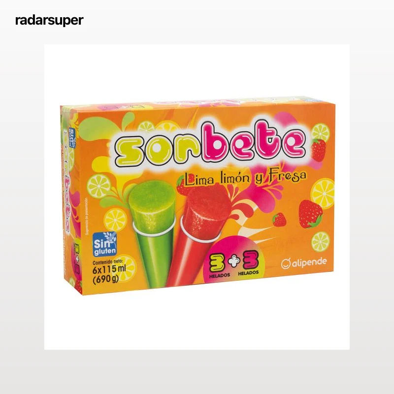 Helado sorbete Alipende lima fresa 6 uds