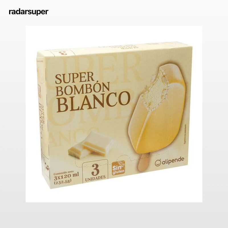 Helado super bombón Alipende 360ml 3 uds blanco