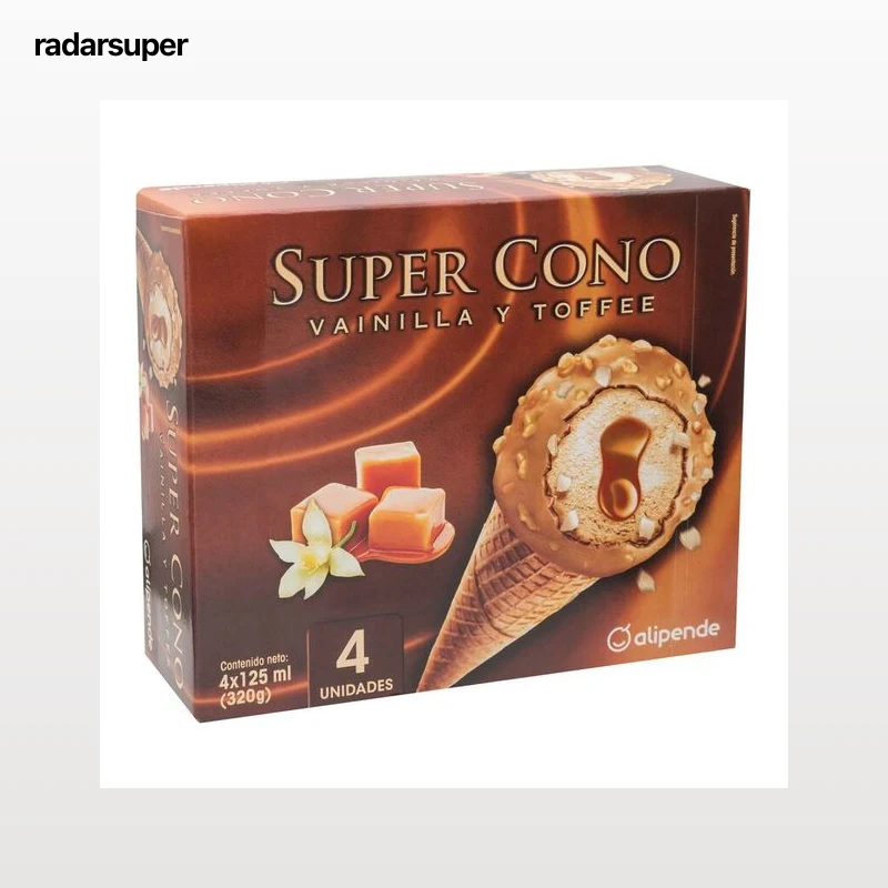 Helado super cono Alipende 4 uds vainilla-toffe