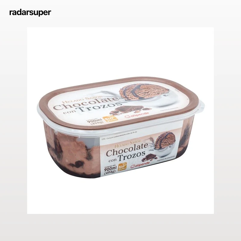 Helado en tarrina Alipende 900ml chocolate con trozos