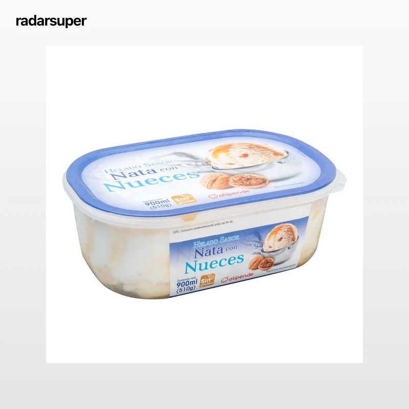Helado en tarrina Alipende 900ml nata y nuez