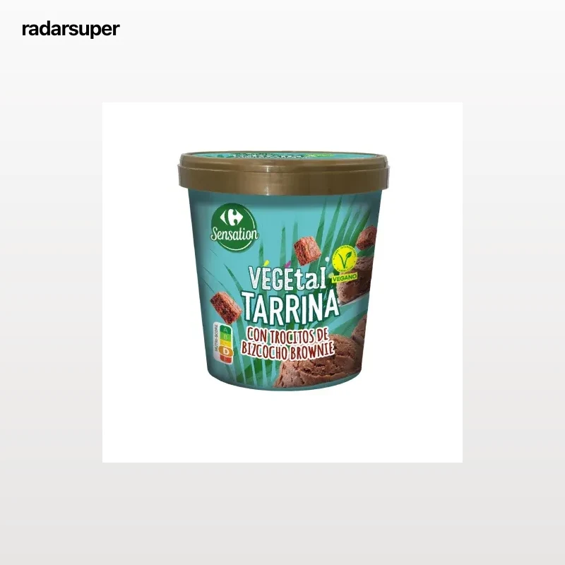 Helado vegetal sabor chocolate y brownie Carrefour Sensation 300 g.