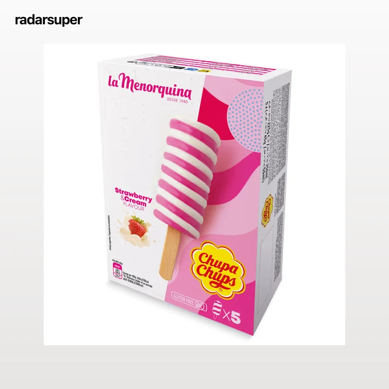 Helados sabor fresa y crema Chupa Chups 5 x 45 g