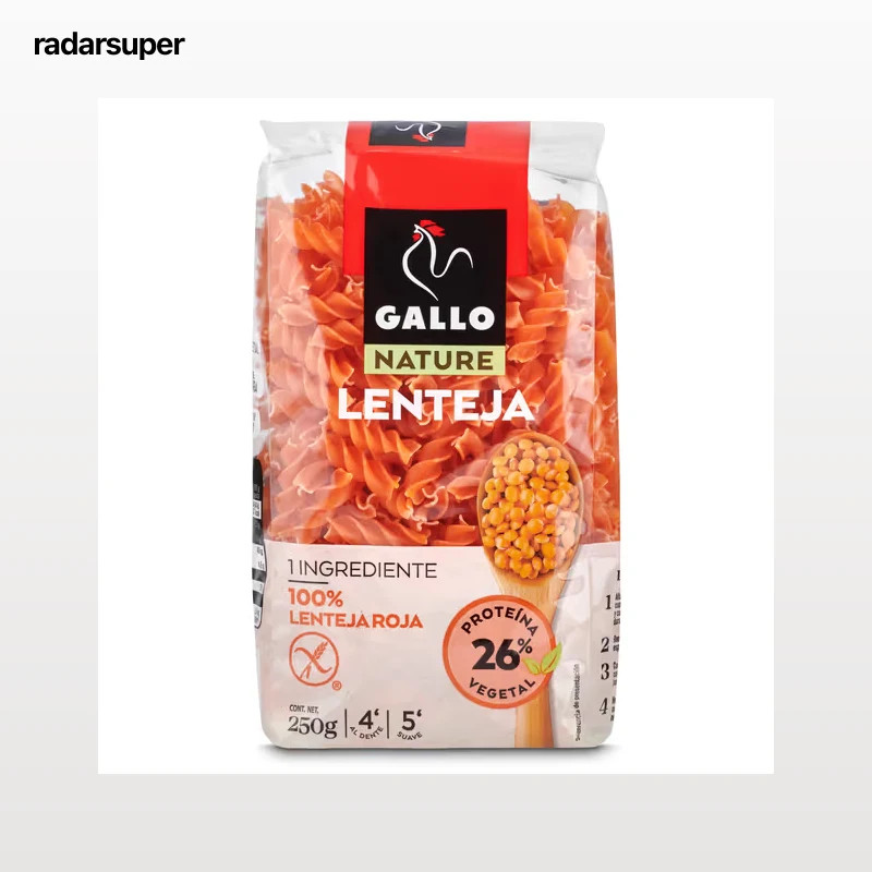 Hélices 100% de lenteja roja Gallo 250 g