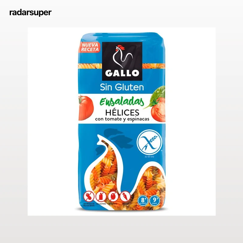 Hélices con tomate y espinacas sin gluten Gallo 450 g