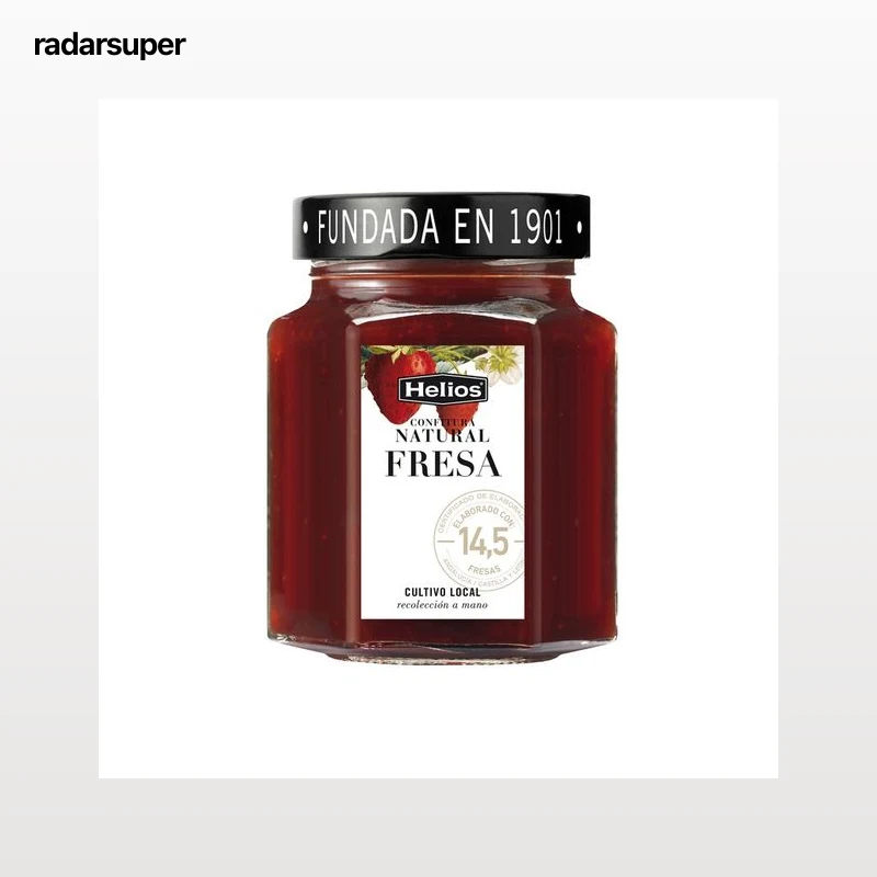 HELIOS Confitura natural de fresa 330 g.