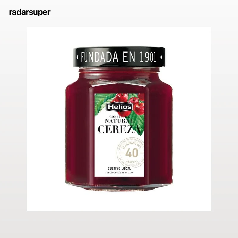 HELIOS Confitura natural con sabor a cereza 330 g.